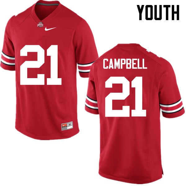 Ohio State Buckeyes #21 Parris Campbell Youth Embroidery Jersey Red